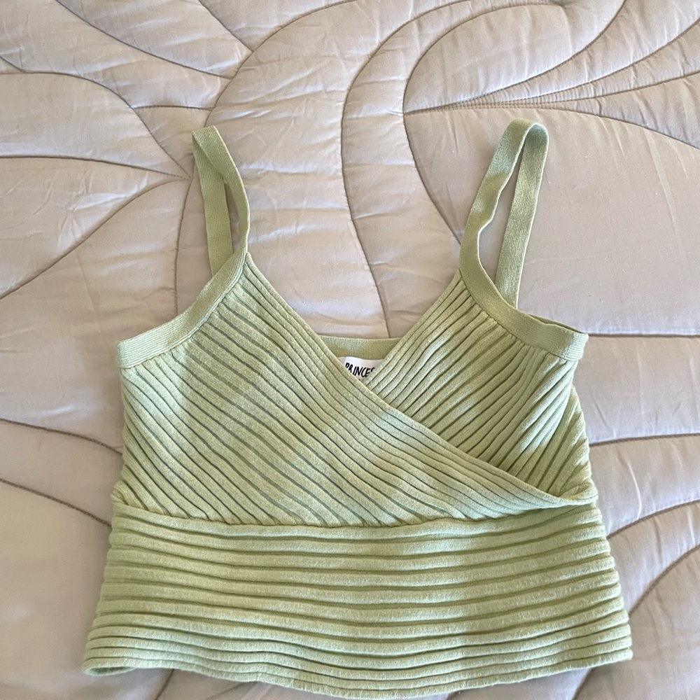 Princess Polly: Green textured tank top